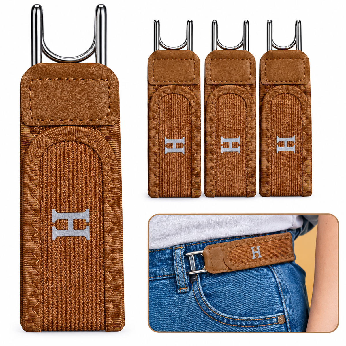 Pair of Adjustable Stretch Belt for Jeans, Trousers & Pants for Men/Women