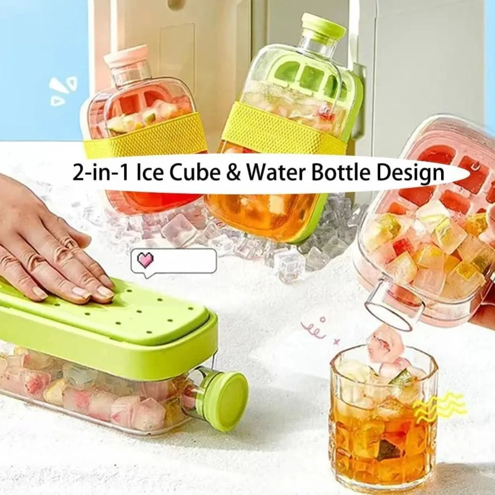 2-in-1 Ice Cube Tray Water Bottle