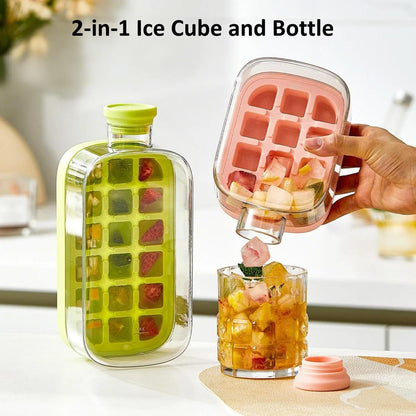 2-in-1 Ice Cube Tray Water Bottle