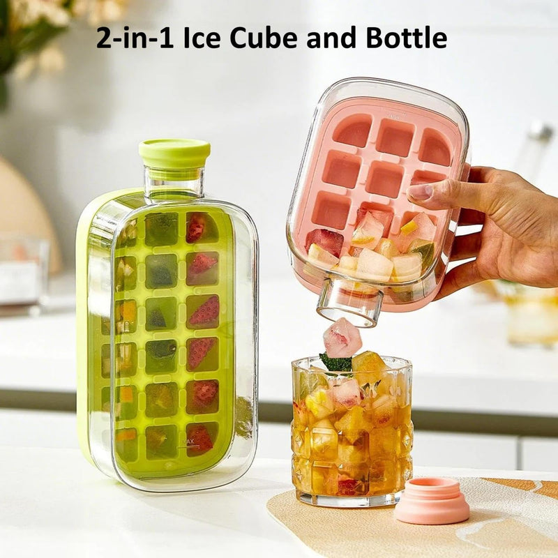 2-in-1 Ice Cube Tray Water Bottle