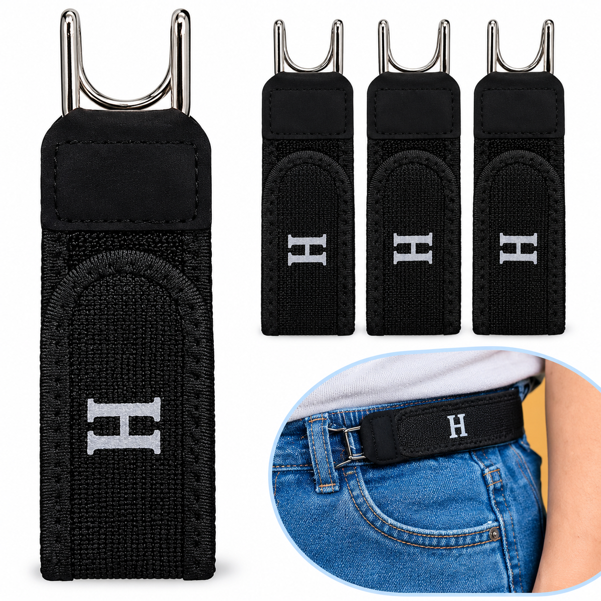 Pair of Adjustable Stretch Belt for Jeans, Trousers & Pants for Men/Women